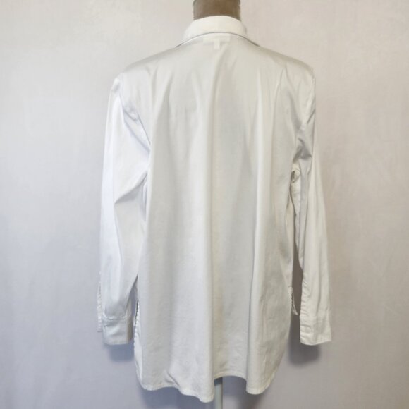 Habitat Clothes To Live In Size XL White V-Neck Button Down Tie Knot Front Top - Picture 12 of 16